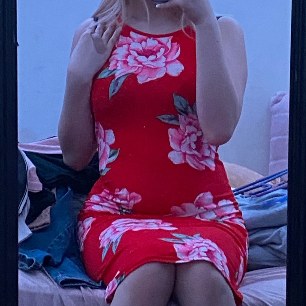 - ̗̀ Halter Floral Long Dress  ̖́-